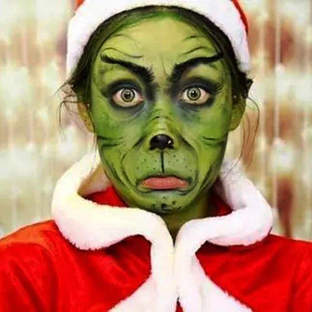 Dark Green and Yellow Face Body Paint Stick, Eye Black Stick for Football Baseball Softball Lacrosse, Green Lipstick Yellow Facepaint for Halloween SFX Cosplay Gamora Hulk Witch Costume Makeup