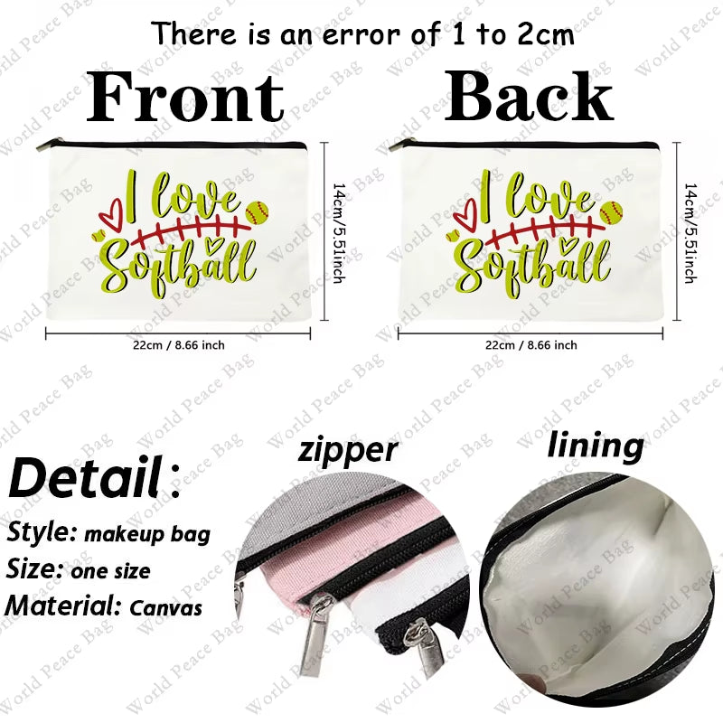 Softball Gifts,Softball Gifts for Girls,Small Makeup Bag,