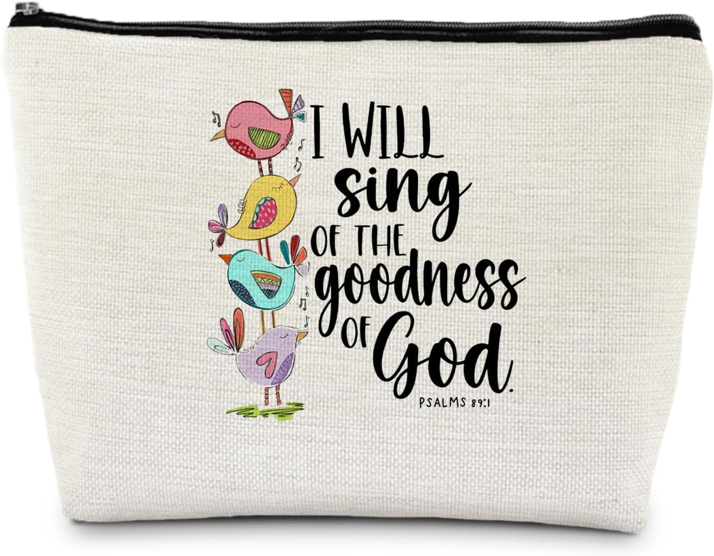 Christian Gifts for Women, Bible Verse Scripture Makeup Bag, Bible Verse Gifts, Goodness of God Christian Cosmetic Bag, Religious Gifts for Christian Women Makeup Pouch