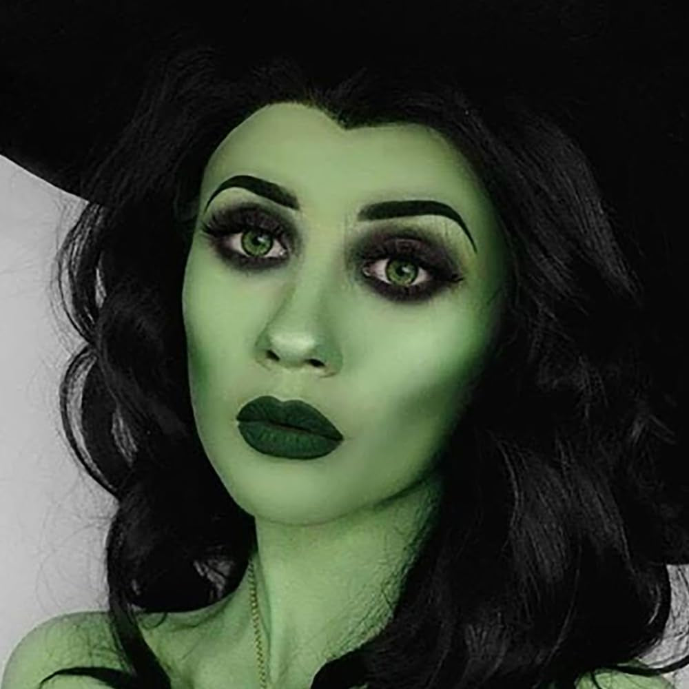 Dark Green and Yellow Face Body Paint Stick, Eye Black Stick for Football Baseball Softball Lacrosse, Green Lipstick Yellow Facepaint for Halloween SFX Cosplay Gamora Hulk Witch Costume Makeup