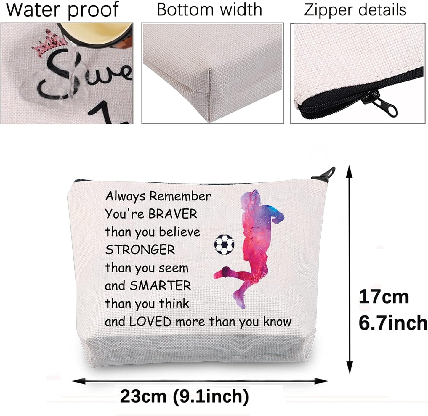 Soccer Ball Zipper Pouch Travel Bag Organizer Case