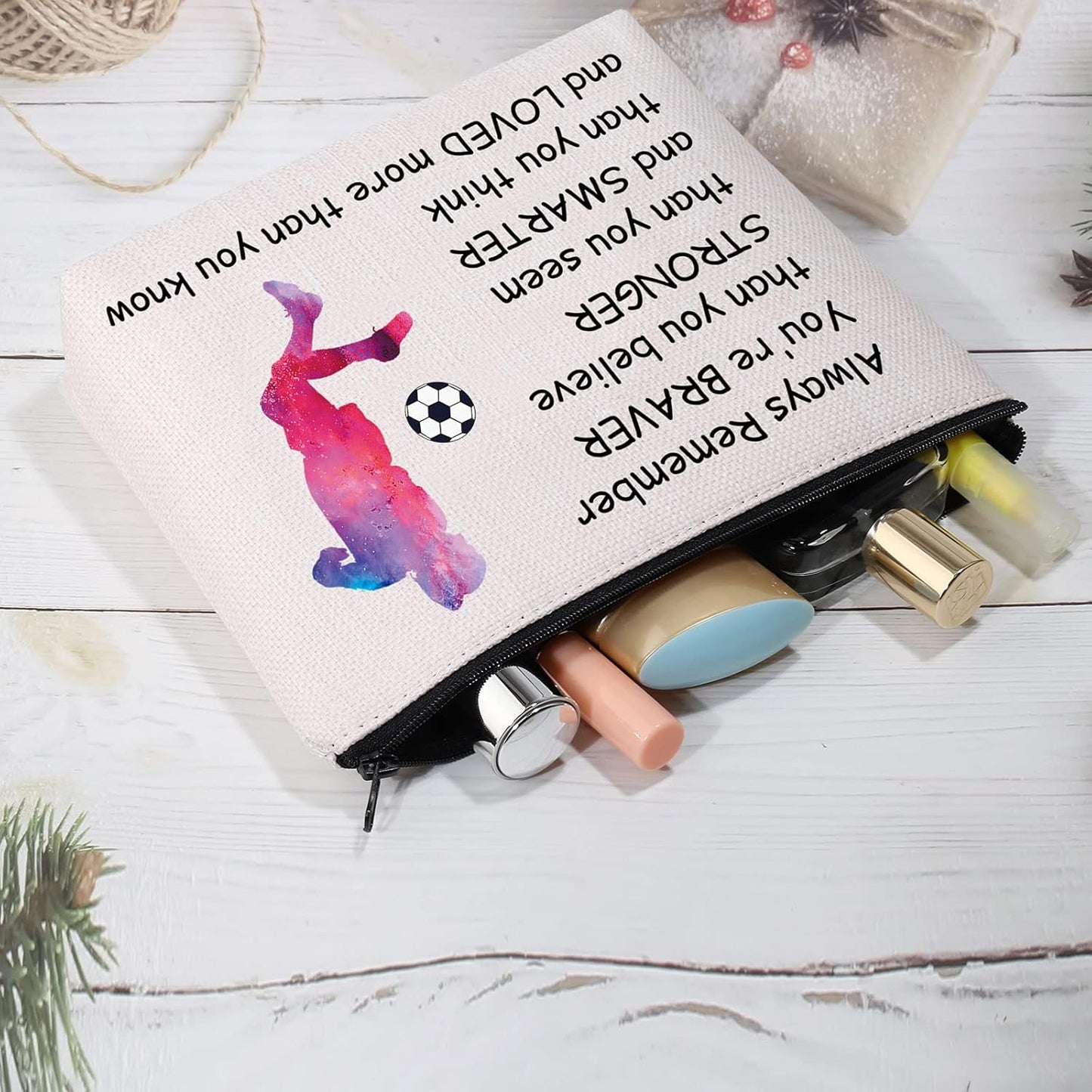 Soccer Ball Zipper Pouch Travel Bag Organizer Case