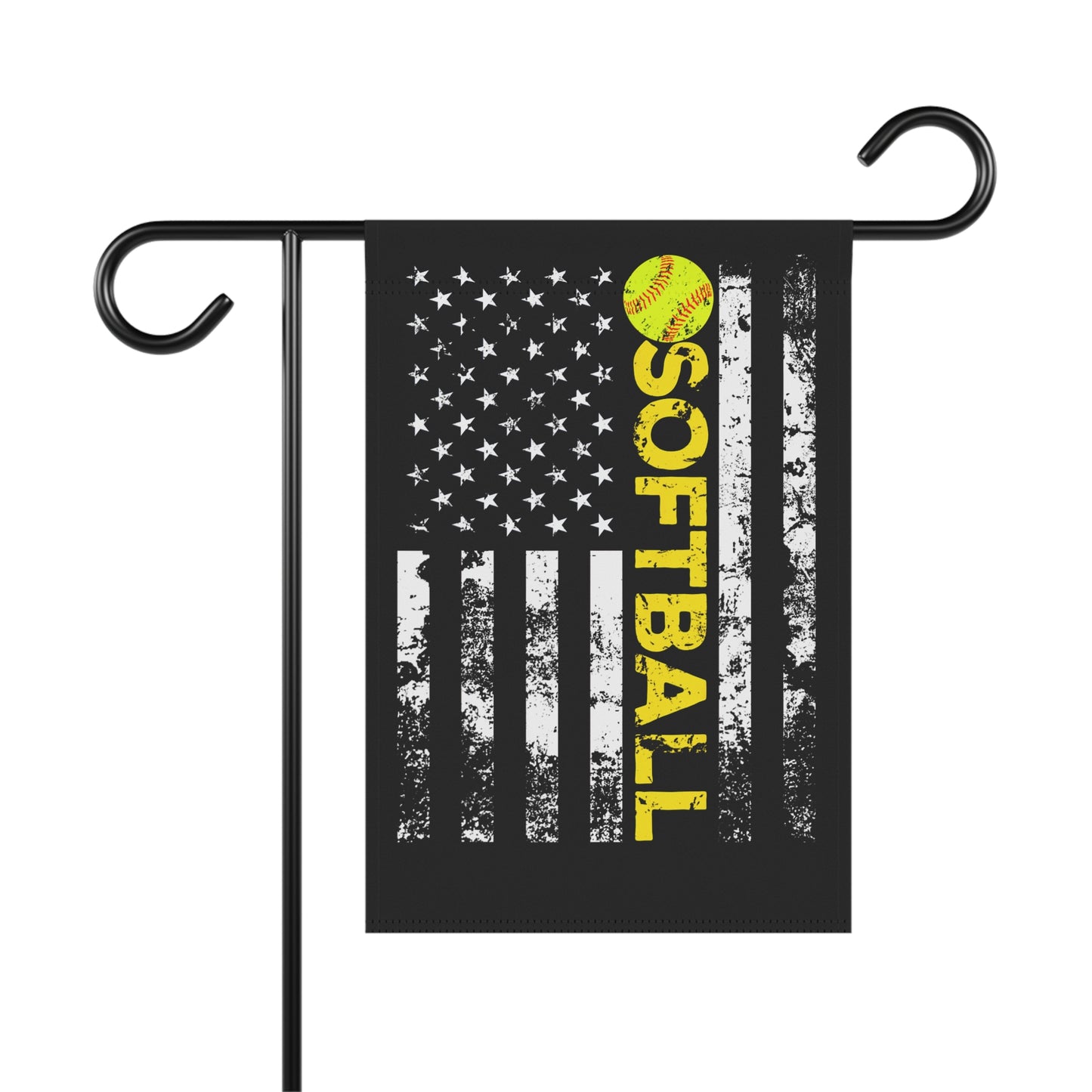 Softball Garden Flag - Sporty Outdoor Banner with USA Design
