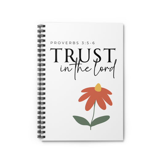 Inspiring Spiral Notebook – Trust in the Lord (Proverbs 3:5-6) for Daily Reflection