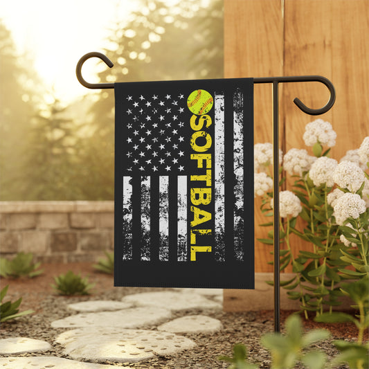 Softball Garden Flag - Sporty Outdoor Banner with USA Design