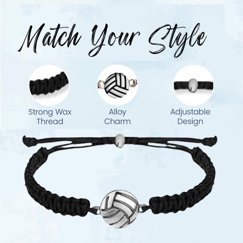 Adjustable Volleyball Charm Bracelet - Perfect Gift and Souvenir for Volleyball Players, Unisex Friendship Accessory