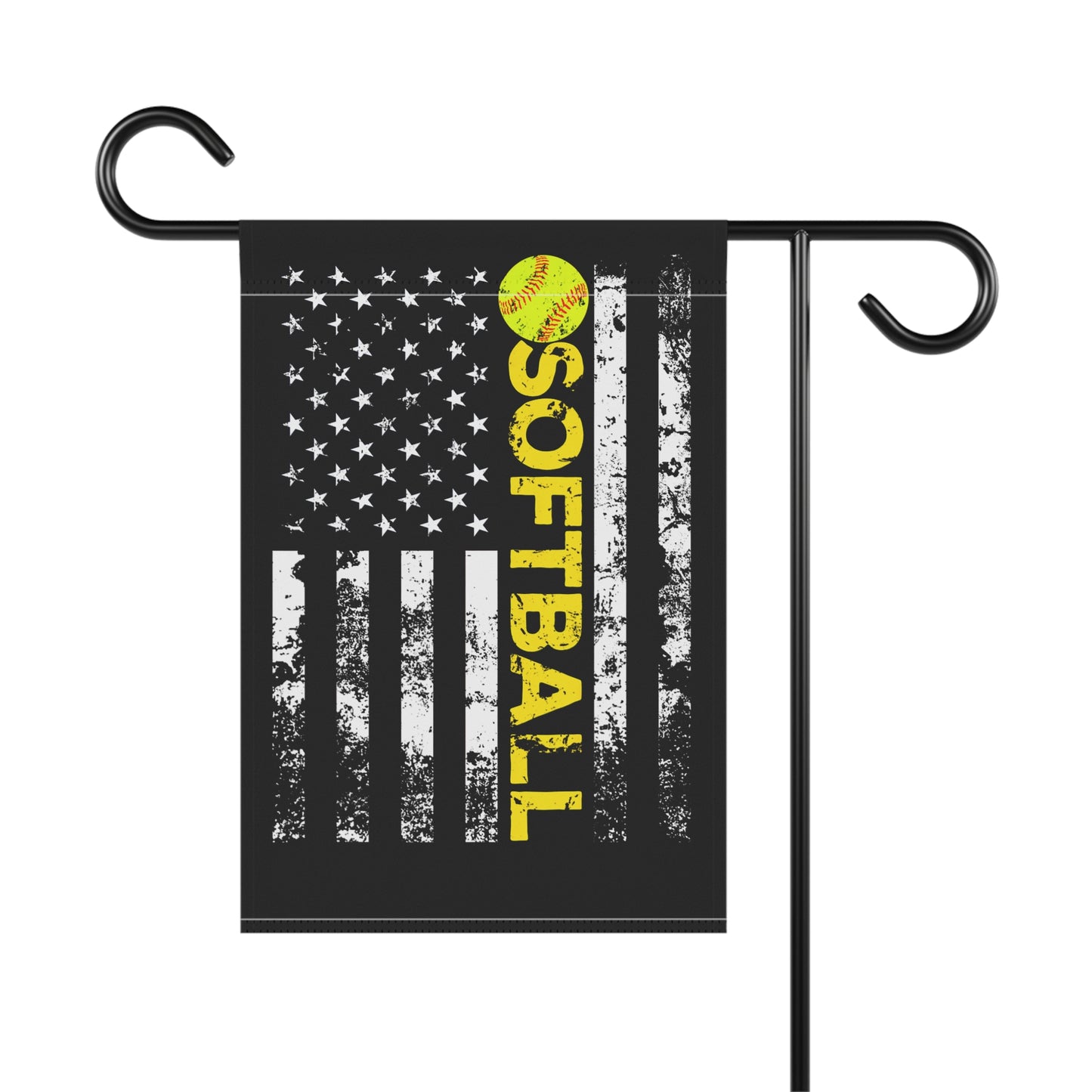 Softball Garden Flag - Sporty Outdoor Banner with USA Design