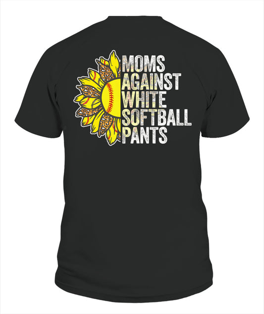 Moms Against White Softball Pants Bella + Canvas 3001
