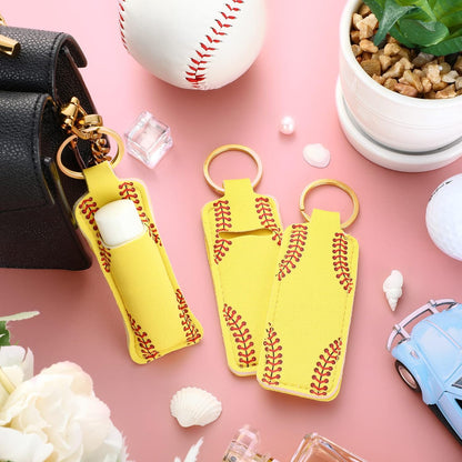 20 Pieces Softball Cosmetic Bag Portable Makeup Bags Canvas Zipper Softball Bag Keychain Lipstick Holder Storage Case for Women, Girls, Team Player