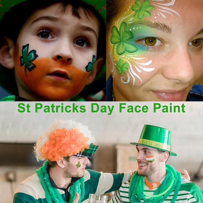 Dark Green and Yellow Face Body Paint Stick, Eye Black Stick for Football Baseball Softball Lacrosse, Green Lipstick Yellow Facepaint for Halloween SFX Cosplay Gamora Hulk Witch Costume Makeup